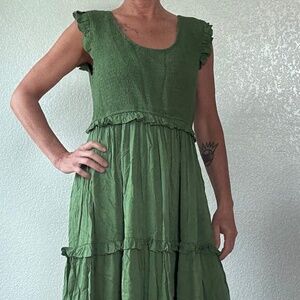 Easel Long Green Dress